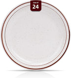 Stoneware Narrow Rim Commercial Grade Dinnerware Brown Speckle, Plate 9 5/8", Case of 24