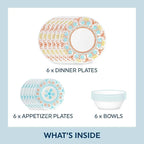 Corelle Terracotta Dreams Dinnerware Set for 6 18 Pieces Dinner Plates, Appetizer Plates, and 18 Oz Bowls Dishwasher, Microwave, and Freezer Safe Proudly Made in the USA
