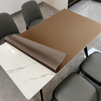 Dining Table Protector Pad for Dining Room Table - Can Be Used On Both Sides Waterproof and Easy to Clean Good Flatness Used for Dining Table(Mud Color+Champagne Gold 54x98)