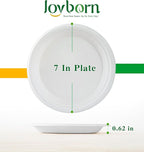 100% Compostable Paper Plates, 7 Inch, 125 Count, Heavy Duty Disposable Plates by Biodegradable Bagasse, Dessert Plates Bulk for Party | Microwave-Safe | Soak-Resistant, Cut Resistant