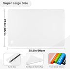35.5" x 23.6" Extra Large Silicone Mat, Silicone Craft Mat for Placemat Baking Painting Clay Art and More (Translucent)