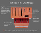 14 Slot Kitchen Knives Block, WELLSTAR Natural Wood Knife Holder without Knives – Hard Wood Countertop Knife Storage – Brown