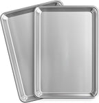 JoyTable Aluminum Baking Sheet Set, 2 Pack Sheet Pan, Commercial Quality Cookie Sheets for Baking or Roasting Non-Stick, 15 x 10 Inch Warp Resistant Aluminum Jelly Roll Baking Pan