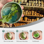 Pottery Herb Stripper Bowl, 2025 Upgrade Pottery Herb Stripper Cup Ceramic Herb Peeling Cup, Handmade Different Round Hole Sizes Suitable for Peeling Off The Leafy Assembly (A)