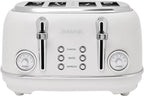 Haden Chelsea 4 Slice Wide Slot Toaster with Adjustable Browning Control, Ivory & Chrome