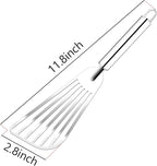 11.8inch Stainless Steel Spatula for Kitchen Use, Slotted Spatulas, Frying Spatula with Thin Edge for Turning and Flipping,2pcs