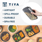 TIYA Food Containers - 24 oz Bulk 150 Pack with Lids - Rectangular Plastic To-Go Containers - Reusable, Microwavable, Dishwasher Safe - Leak-Proof for Meal Prep - BPA-Free