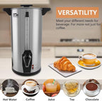 75 Cup 12L/3.17Gallon Commercial Coffee Urn, Festa Essential 950W Large Percolate Coffee Maker, Hot Beverage dispenser With Double Dripless Faucet, Quick-Brewing Hot Water Urn for Catering,Home,Events