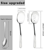 8 Pieces Extra Large Serving Spoons Set, 11 Inch Serving and Slotted Spoon, Stainless Steel Cooking Spoons, Serving Utensils for Kitchen Buffet Parties