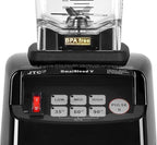 OmniBlend Omni-Q Commercial Blender with Full Sound Enclosure Shield, Quiet Heavy Duty 3-Speed, Self-Cleaning, Includes Multifunctional 2-in-1 Wet Dry Blades, 1.5 Liter Jar (Black)