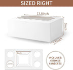 Bento Cake Box With Cupcakes, Clear Window 5 Holes Bento Combination,6 Sets: Cookie Boxes Fit 4 Regular Cupcake and Mini Cakes, Christmas Wedding Birthday Party (White/clear, 1+4/6pcs)