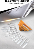 Dalstrong 12-Piece Knife Block Set - Gladiator Series Elite - White Handles - German HC Steel - Hand-Made Manchurian Ash Wood Block - NSF Certified