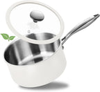 3 Quart Tri-ply Stainless Steel Saucepan with Glass Lid, Induction Sauce Pan Compatible with All Cooktops, Non-Toxic Sauce Pot with Stay Cool Handle, Oven & Dishwasher Safe