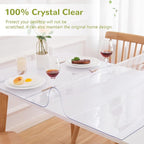 24 x 55 Inch Clear Table Cover Protector, Clear Table Protector for Dining Room Table, 1.5mm Plastic Table Cover, Waterproof Table Pad for Kitchen, Office