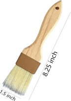 Natural Boar Bristle Pastry & Basting Brush - Non-Shedding, Food-Grade & Heat-Resistant Kitchen Tool for Cooking, Baking, Butter, Egg Wash, Oil, Sauce, Marinade & Cleaning Coffee Grinders - 1.5 Inch