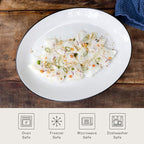 Made In Cookware - Serving Platter - White With Black Rim - Porcelain - Crafted in England