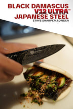 Dalstrong Paring Knife - 4”- Scorpion Series - Exclusive Japanese V12 Ultra™ Steel - Black Damascus - Black & Red Honeycomb Resin Handle -Paring Knife with Cover