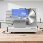 CUSIMAX Meat Slicer,9"Electric Food Slicer with 2 Stainless Steel Blades,1-20mm Adjustable Thickness for Home Use,Removable Food Carriage for Easy Cleaning