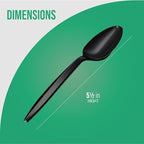 1,000 Plastic Disposable Tea spoons Bulk Black Medium Weight Disposable Silverware Plastic Cutlery Tea Spoons
