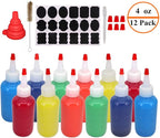12 Pack 4-Ounce Empty Plastic Squeeze Bottles with Red Tip Caps Multipurpose Squirt Bottle