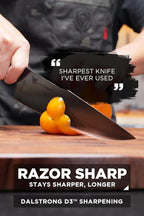 Dalstrong Chef Knife - 8 inch - Spartan Ghost Series - American Forged S35VN Powdered Steel Kitchen Knife - Maple & Red Resin Handle - Razor Sharp Cooking Knife