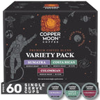 Copper Moon Single Serve Coffee Pods For Keurig K-Cup Brewers, Variety Pack (Colombian, Costa Rican, Sumatra), 60 Count