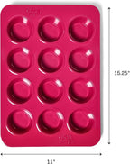 Great Jones Stud Muffin (Raspberry) | Nonstick 12-Cup Muffin Pan | Dual-Layer Nonstick Coating | Chemical-Free & Nontoxic | Oven-Safe to 450°F | Warp-Resistant & Easy Cleanup