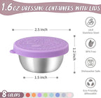 8 Pack - 1.6 Oz Small Salad Dressing Containers To Go, Leakproof Condiment Containers with Lids Reusable Stainless Steel Sauce Cups for Lunch Boxes Kitchen Storage Picnics Travel Meal Prep