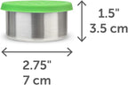 LunchBots 2.5 oz Stainless Steel Dressing Container for Condiments, Dips, Snacks, Dipping Sauce Cups with Silicone Lid, Fits in Lunch Bags and Bento Boxes - Set of 2 (Green)