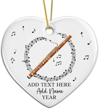 Customized Text Name & Year Bassoon Christmas Ornament, Bassoon Musical Instrument Ceramic Ornament for Xmas Tree, Personalized Music Lover Christmas Tree Ornaments 2025, Gift for Bassoonist