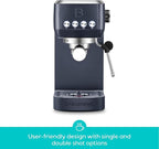 CASABREWS 3700 Essential Espresso Machine 20 Bar, Stainless steel Coffee Maker with Milk Frother, Espresso Coffee Machine for Cappuccino, Latte, 43.9oz Water Tank, Sapphire Blue