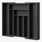 Pipishell Bamboo Expandable Drawer Organizer for Utensils Holder, Adjustable Cutlery Tray, Wood Drawer Dividers Organizer for Silverware, Flatware, Knives in Kitchen, Bedroom, Living Room (Black)