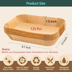 parchment paper for air fryer,8.7 * 5.5inch rectangle air fryer liners disposable,125pcs non-stick airfryer liners rectangle free of bleach, compatible with 8-9 Qt baskets
