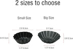 12 Pack Egg Tart Pan, Non-stick Carbon Steel Tartlet Tins, Mini Pie Mould, Muffin Cupcake Pudding Baking Cup Maker - for Pies, Chinese Egg Tart, Cakes (Big Size 3"x 0.9")