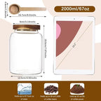 Glass Coffee Storage Jar with Lids Scoop Round Glass Coffee Ground Containers Borosilicate Glass Food Canister for Cereals Oats Beans Nut Sugar Candy Spice Rice Tea