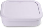 Ullabelle Leak Proof Bento Box Food-Grade Silicone Bento, BPA, Phthalate, Lead, & PVC Free - Bento Lunch Box for Daycare, Kids, & Adults - Leak Resistant Sets With Lids Snack Box Container (Lilac)