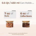 ComSaf 0.5 Qt Glass Food Storage Jars Set of 6, Clear Glass Storage Containers with Lids, Pantry Organization Jar, Spice, Blooming Tea, Coffee, Cookie and Sugar Container, Small jar Set for Kitchen