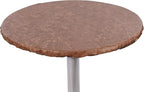 Yourtablecloth Heavy Duty Vinyl Round Fitted Tablecloth (Table Cover) with Flannel Backing Vibrant Colors Elasticized Tablecloth Great for Indoor and Outdoor Dining and Playing Cards 36”Camel Print