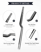 10-inch Cooking Tweezer and Offset Tweezer Set, Tongs Precision Serrated Tips, Stainless Steel Professional Chef Tweezer Kitchen Tools for BBQ, Plating and Serving