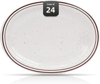 Stoneware Narrow Rim Commercial Grade Dinnerware (Brown Speckle, Platter 9.5" x 7.25")