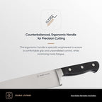 DURA LIVING Premium 8-Piece Steak Knife Set – Sharp Serrated Blades, Forged High Carbon Stainless Steel, Full Tang, Ergonomic Handle, Elegant Black Finish – Ideal for Dining & Entertaining