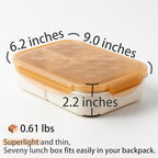 SEVENY Bento Box for Adults,Natural Wheat Fiber Material Lunch Box for Office Ladies,BPA-Free,Reusable Meal Prep Container for Body Builders, Beige