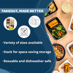 TIYA Food Containers - 16oz Bulk 240 Pack with Lids - Plastic Food Storage to-Go Containers - Reusable Microwavable Dishwasher Safe Cups - Airtight Leak Proof for Soups & Meal Prep