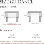 ISAENNE Designer French Extra Long Rectangular Tablecloth,Linen Orange Floral Pattern Indoor Table Cloth,Wrinkle Resistant Decor Table Cloth for Dining Thanksgiving Kitchen,63"*110"-Alvarado D