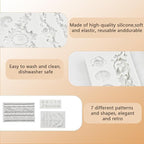 3 Pcs Baroque Silicone Molds Baroque Style Curlicues Scroll Lace Fondant Silicone Mold Scroll silicone Baroque Mold Relief Flower Lace Mould for Wedding Birthday Cake Decoration