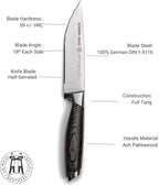 Schmidt Brothers -Bonded Ash 4-Piece Jumbo Steak Knife Set, High-Carbon German Stainless Steel Cutlery in a Wood Gift Box