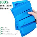 3 PCS Granola Bar Mold, 8 Cavity Rectangle Silicone Bar Mold for Baking Chocolate/Candy/Protein/Energy Bar, Caramel, Truffle, Brownie, Cheesecake, Butter