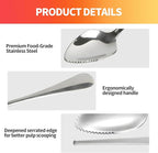 Grapefruit Spoon & Knife Set,Stainless Steel Grapefruit Spoon Utensil With Serrated Edge,Silver Kitchen Tool,Multi-Use for Citrus, Kiwi,Dessert, Avocado & More (3 PCS)