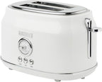 Haden Dorset 2 Slice Extra Wide Slot Toaster with Cool Touch Exterior, Removable Crumb Tray, and 6 Variable Browning Control, Ivory