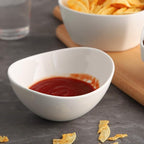 Porcelain Small Serving Bowls, 10 Ounce Dessert Bowls for Ice Cream Snacks Appetizer Candy Dishes, Dishwasher Safe Durable Ceramic White Bowl for Party, Set of 6